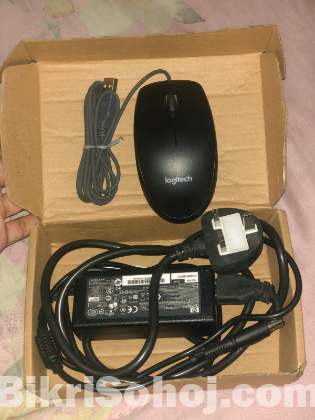 HP ল্যাপটপ চার্জার/ Logitech মাউস